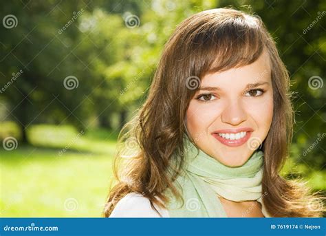 Beautiful Romantic Brunette Stock Photo Image Of Long Attractive 7619174