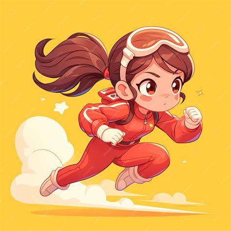 Personagem Desenho Que Anda De Velocipe - Uma garota Henderson vai velocidade voando em estilo de desenho animado ...