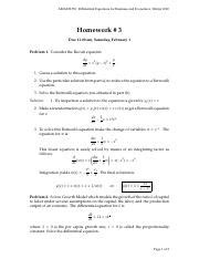 HwandSol05 Pdf AMATH 350 Differential Equations For Business And