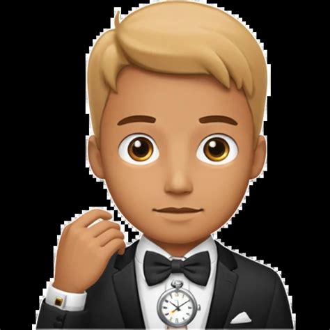Male Wearing Watch Open Collar Male Wearing Watch Bow Tie Emoji