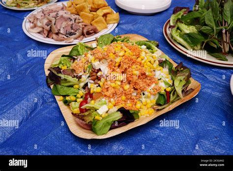 Salad With Corn Stock Photo Alamy