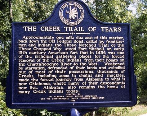 Trail Of Tears Historical Marker Alabama Creek Indian Trail Of Tears