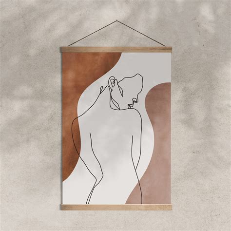 Abstract Body Line Art Print Nude Woman Body Single Line Wall Etsy