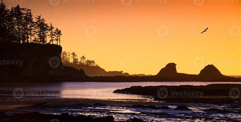 Oregon Beach Sunset Panorama. Oregon USA. 1460882 Stock Photo at Vecteezy