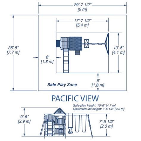 Pacific View Wooden Swing Set Playground : Playground Equipment