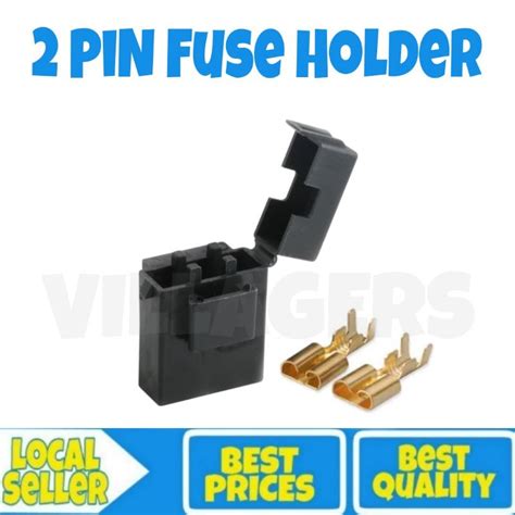 2 Pin Car Truck Standard Fuse Holder Fuse Socket Connector Black Fuse