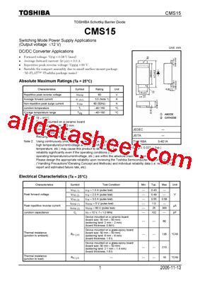 CMS15 Datasheet(PDF) - Toshiba Semiconductor