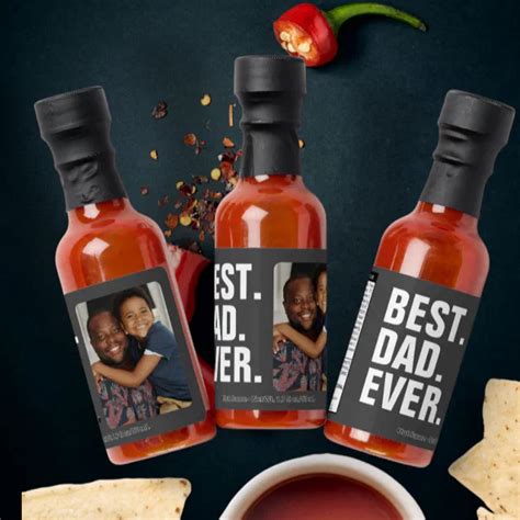 Personalized Fathers Day Photo Gift Best Dad Ever Hot Sauces Zazzle