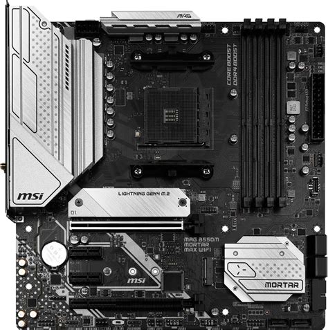 MSI MAG B550M Mortar Max WIFI AM4 mATX AMD Motherboard, AMD B550 ...