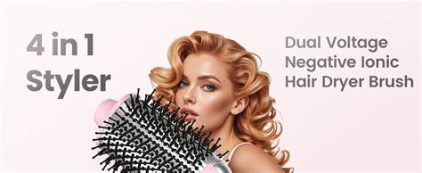 Amazon Pritech W Dual Voltage Ceramic Ionic Hair Dryer Brush In Hot Air Styler