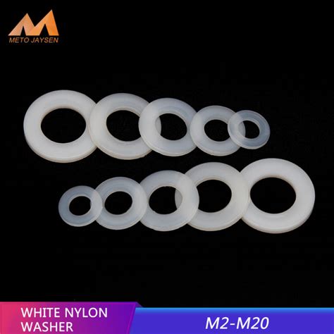 White Nylon Washer Flat Gasket Plastic Sealing O Rings Assortment Kit