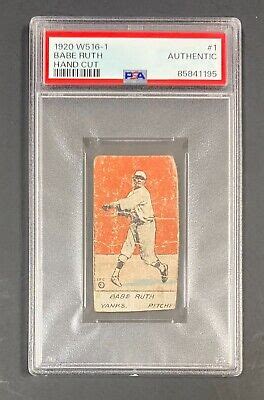 W Babe Ruth Hand Cut Strip Card Pitching Psa Authentic