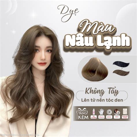 Thuốc Nhuộm Tóc Thuốc Nhuộm Tóc Màu Nâu Lạnh Dye Hair Tặng Kèm Oxy
