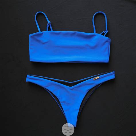 Jual Bikini Simple Model Bralette Warna Biru Phoebe Shopee Indonesia