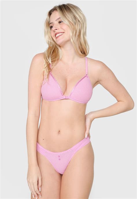 Calcinha Love Secret Lingerie Tanga Textura Rosa Compre Agora Dafiti Brasil