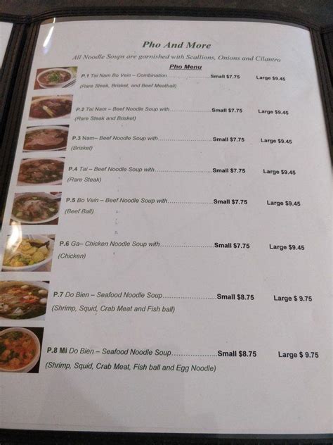 Menu At Pho And More Restaurant Ardmore