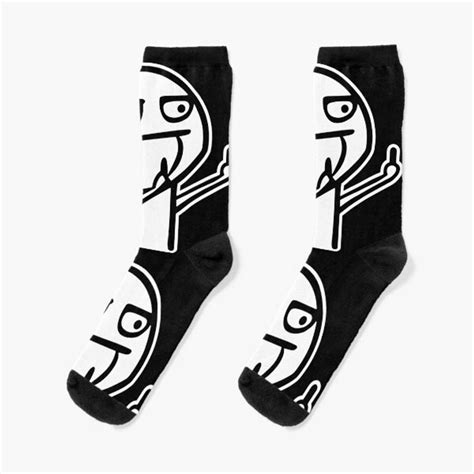 Funny Fuck Middle Finger Troll Face Meme Socks Sold By Ivory Tuna Sku Printerval
