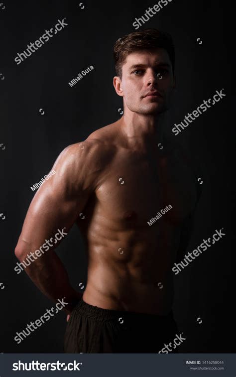 Muscular Bodybuilder Posing Naked Torso On Stock Photo 1416258044 Shutterstock