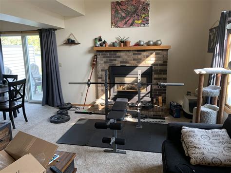 Garage too small and hot... Anyone else have a living room gym? Just