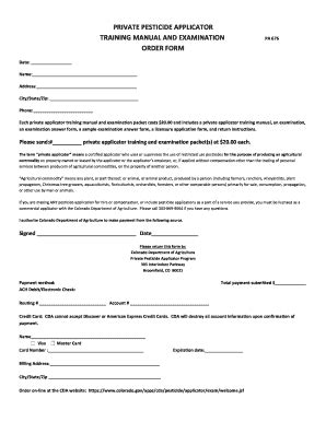 Fillable Online Colostate Private Applicator Exam Request Form 2014pdf