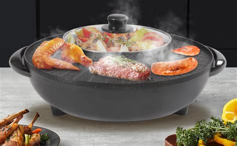 Amazon In Electric Hot Pot With Grill Hotpot Grill Combo Indoor Korean BBQ Grill