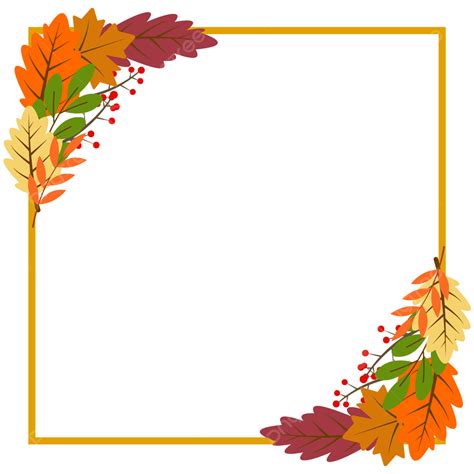 frame autumn theme autumn thanksgiving frame png  vector