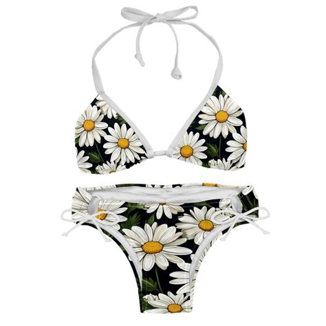 Daisy Swim Wear Detachable Sponge Adjustable Strap Bikini Set Two Pack For Multiple Scenes