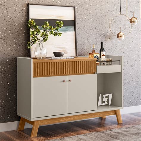 Buffet Moveis Para Sala - Buffet Aparador Para Sala 2 Portas 1 Gaveta Luke L06 Nature/Off White ...