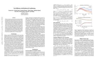 Text Diffusion With Reinforced Conditioning Papers With Code