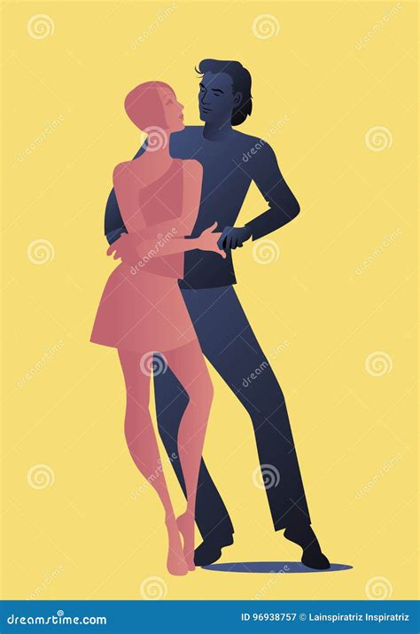 Música Latina De Baile De Los Pares Jovenes Bachata Salsa Merengue Samba Ilustración del