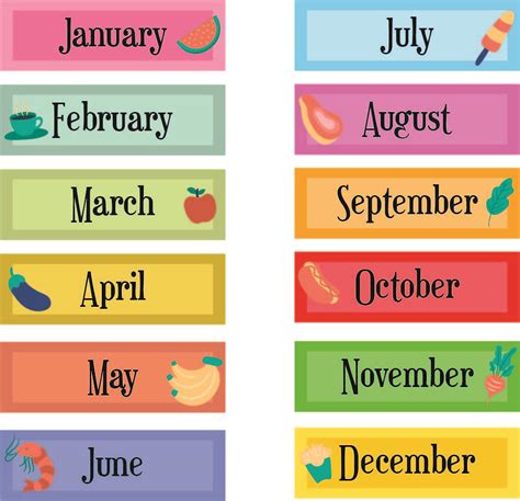 months   year printables