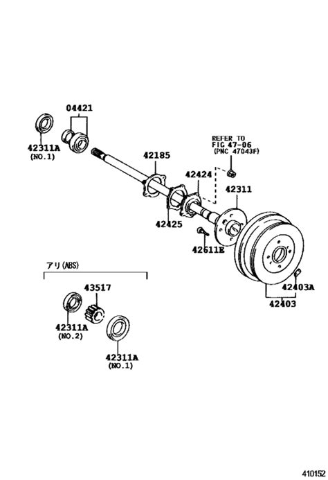 Rear Axle Shaft And Hub For 1998 2004 Toyota Litetownace Noah Cr52
