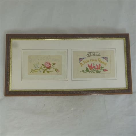 Embroidered Silk Postcard Etsy