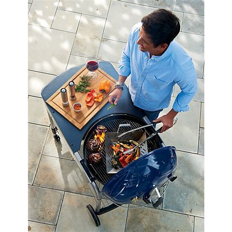 Weber Blue Performer Deluxe Charcoal Grill Crate And Barrel