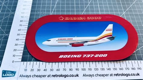 Boeing 737 200 Stickervinyl Canada 3000 Retro Logo Ltd