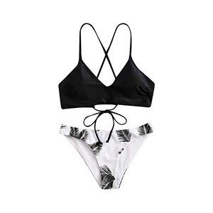 Keerlonno Bikini Donna Sexy Perizoma Sexy Vita Alta Intero Modellante Beachwear Mare Due Pezzi