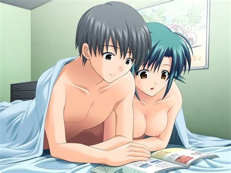 Rule 34 Ariko Youichi Bed Black Hair Blanket Book Brown Eyes Couple Cute Fortune Cookie Game