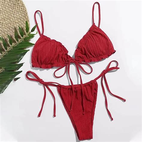Para Praia Sexy Bikini Brazilian Swimsuit Women Bandage Swimwear