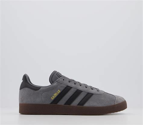 Adidas Gazelle Trainers Grey Black Gum Unisex Sports