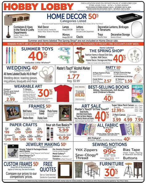 Hobby Lobby Weekly Ad from May 5