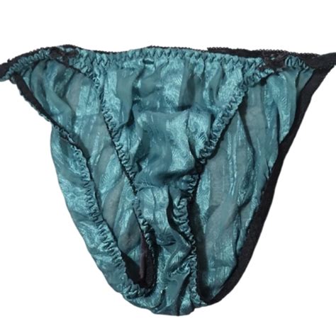 Intimates Sleepwear Vintage Emerald Green And Black Trim Sheer Bikini Panties Lg Poshmark