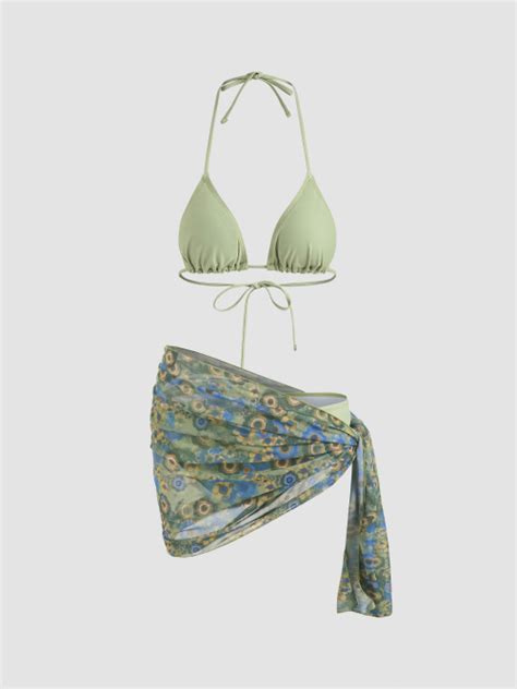 Cider Floral Diary Bikini Set Sarong