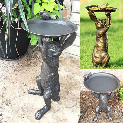 Life Size Rabbit Butler Statue With Tray For Sale