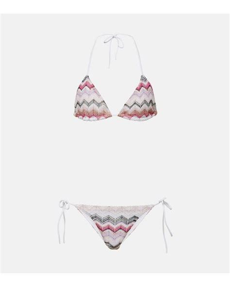 Missoni Zig Zag Crochet Bikini In White Lyst