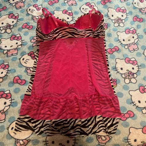 Hot Pink Zebra Print Y2k Lingerie Size Large In Depop