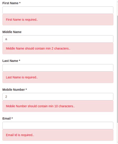 Angularjs Form Validation