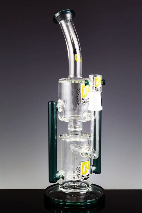 Green Stemless Gog Wax Recycler Water Pipe With Showerhead Wp960