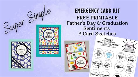 Free Printable Emergency Card Kit V Father S Day Graduation And