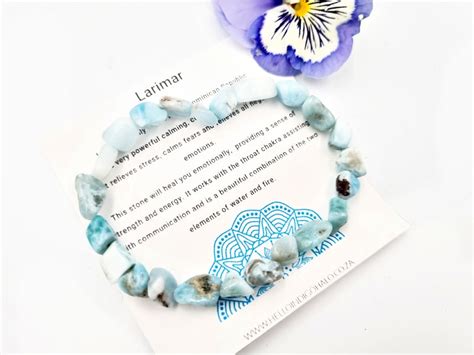 Larimar Gemstone Nugget Bangle Hello Indigo Halo