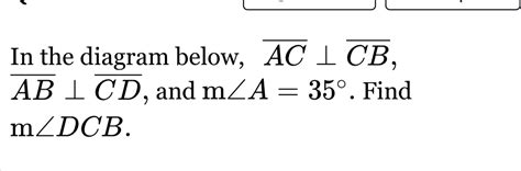 Solved In The Diagram Below Overline AC Overline CB Overline AB